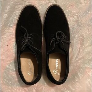 Jousen Milan Black Suede Leather Lace‎ Up Dress Shoes Casual Formal